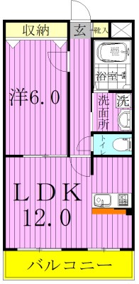 PRIMROSE新鎌ヶ谷 102号室 間取り