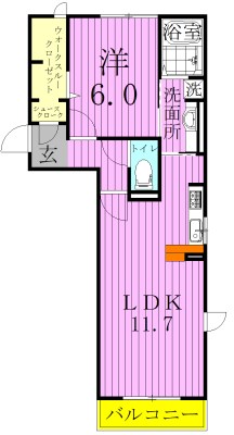 モン　プレジール 203号室 間取り