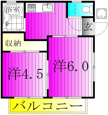 コーポ内山 202号室 間取り