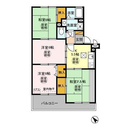 ロイヤル南流山 105号室 間取り