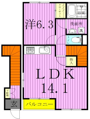 グリーンキャッスルⅤ 201号室 間取り