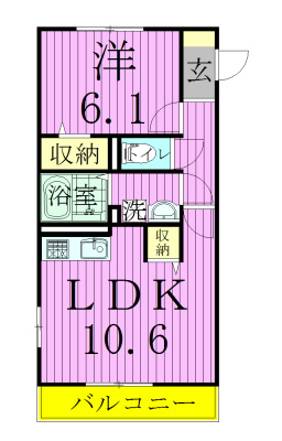 プレジオ 305号室 間取り