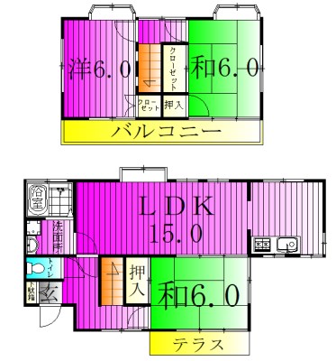 紫関貸家No.2  間取り