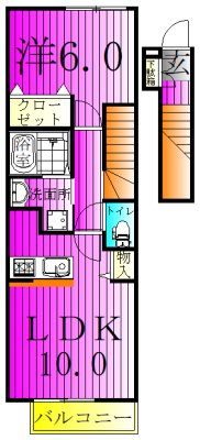 ロックガーデン森B 204号室 間取り