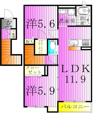 メゾンクレールⅡ 202号室 間取り