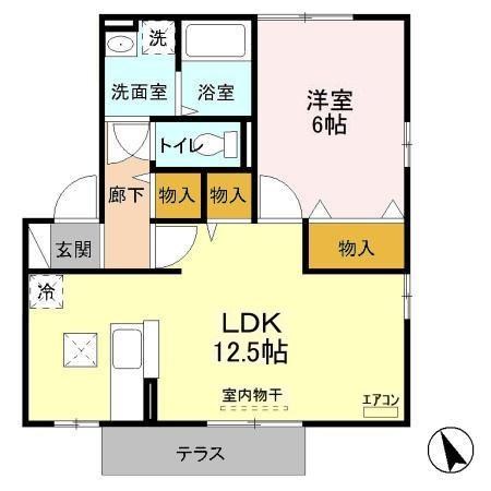マサーレ・オガワB 101号室 間取り