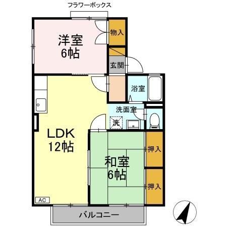 セジュールＹＫ 205号室 間取り