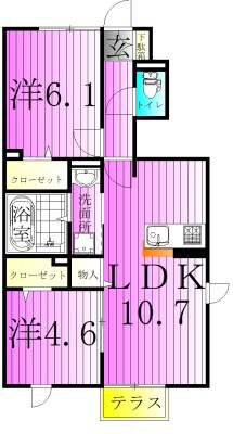 イースト・ヴィラ　Ⅱ 101号室 間取り