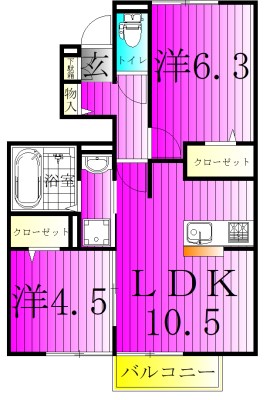 コーポ　ルピナス 103号室 間取り
