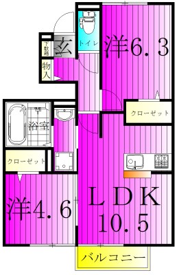 コーポ　ルピナス 105号室 間取り