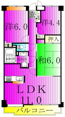 T's garden柏 506号室 間取り
