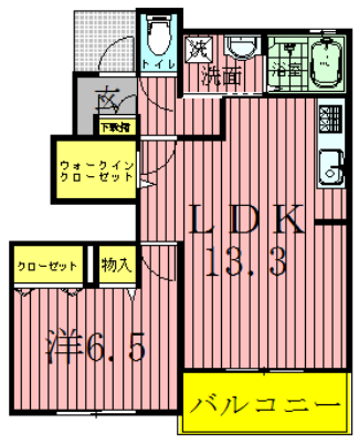 サンシャインビレッジアゼリアＢ 103号室 間取り