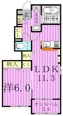 シャイン　ヴィレッジ 101号室 間取り