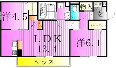 イースト・ヴィラ　Ⅰ 201号室 間取り