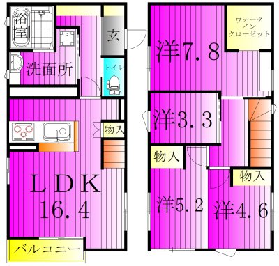 ウィザース 202号室 間取り