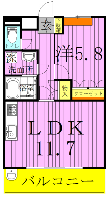 エスポアールⅡ 202号室 間取り