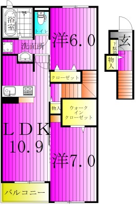 カーム 205号室 間取り