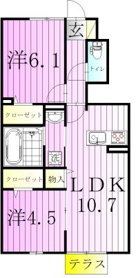 アゼリアコートⅡ 101号室 間取り