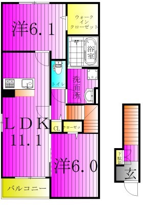 リーブル・プラッツＡ 201号室 間取り