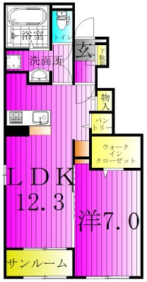 パレスアリオン我孫子D 105号室 間取り
