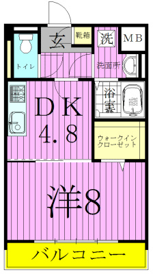 サンライズガーデン 105号室 間取り