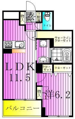 オリエンス  104号室 間取り