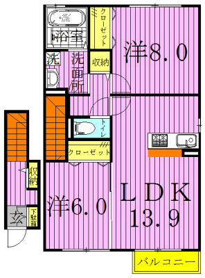 リアーレ 202号室 間取り
