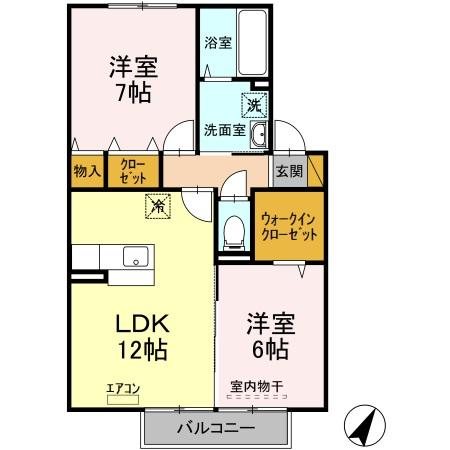 メゾンリッシュB 202号室 間取り