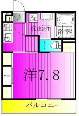 パープルヒルⅡ 101号室 間取り