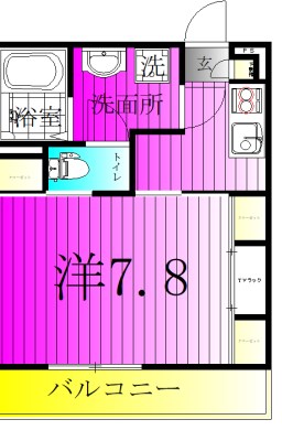 パープルヒルⅡ 107号室 間取り