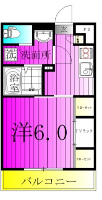 パープルヒルⅡ 203号室 間取り