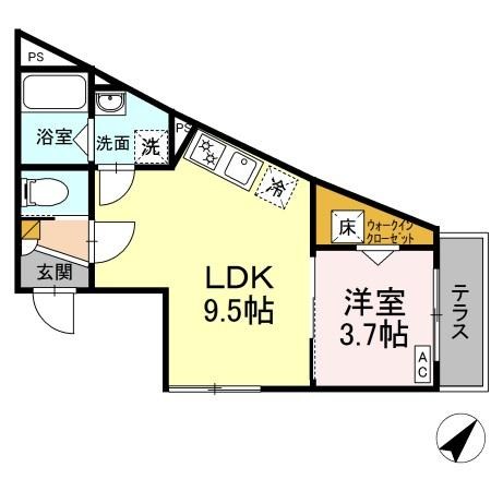 ＡＪ馬橋Ⅱ 102号室 間取り