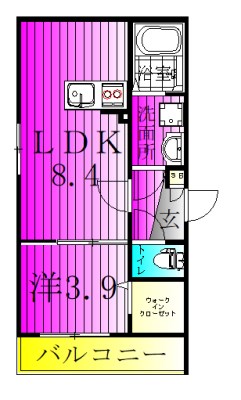 Glam馬橋 101号室 間取り