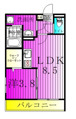 Glam馬橋 303号室 間取り