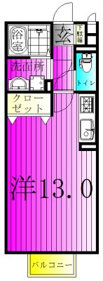 キャンパス・プランドール 202号室 間取り