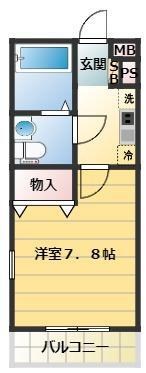 R FIELDS MATSUDO Ⅲ 202号室 間取り