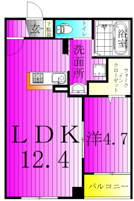 Franklin Ave. 105号室 間取り