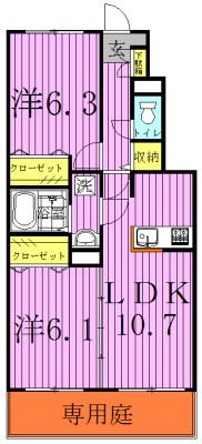 アルカンシェル・ハイム 102号室 間取り