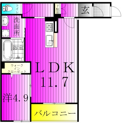 Franklin Ave. 202号室 間取り