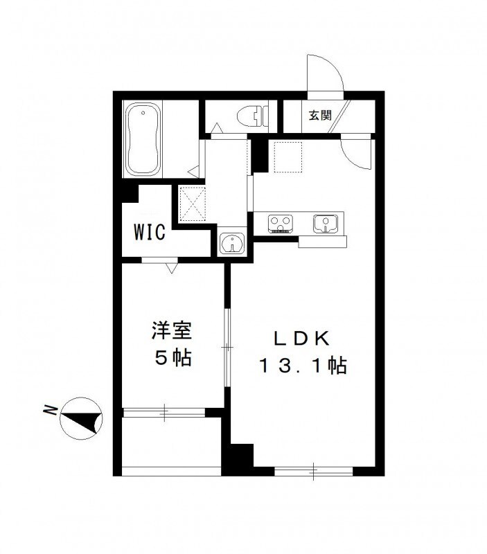 Franklin Ave. 203号室 間取り