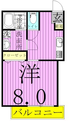 クレシア北松戸 102号室 間取り