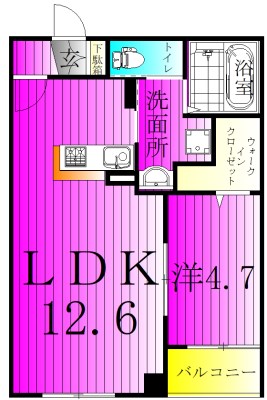 Franklin Ave. 303号室 間取り