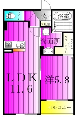 Franklin Ave. 306号室 間取り