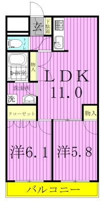 セントラルハイツⅡ 101号室 間取り