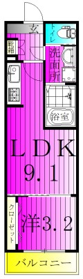 ＡＪ北松戸００３ 302号室 間取り