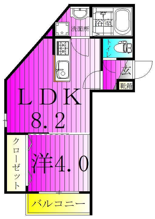 ＡＪ北松戸００３ 304号室 間取り