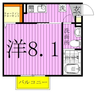 CAREL新鎌ヶ谷 106号室 間取り