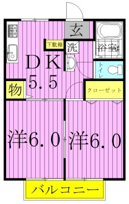 シャルムナガオ 202号室 間取り