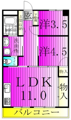 桜台染谷ハイツ 202号室 間取り
