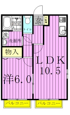ラベンダーハイム 101号室 間取り